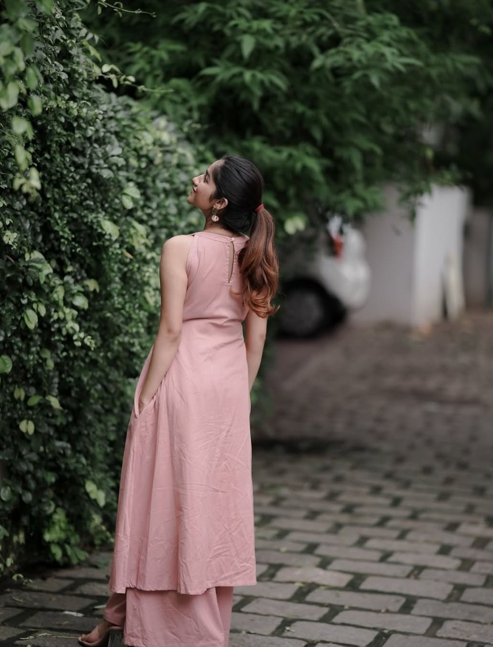 Classy Peach Embroidered Co-ord Set