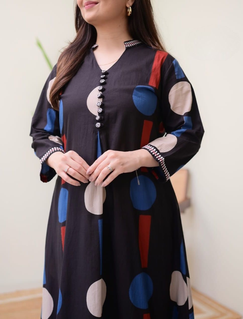 Elegant Black Embroidered Co-ord Set