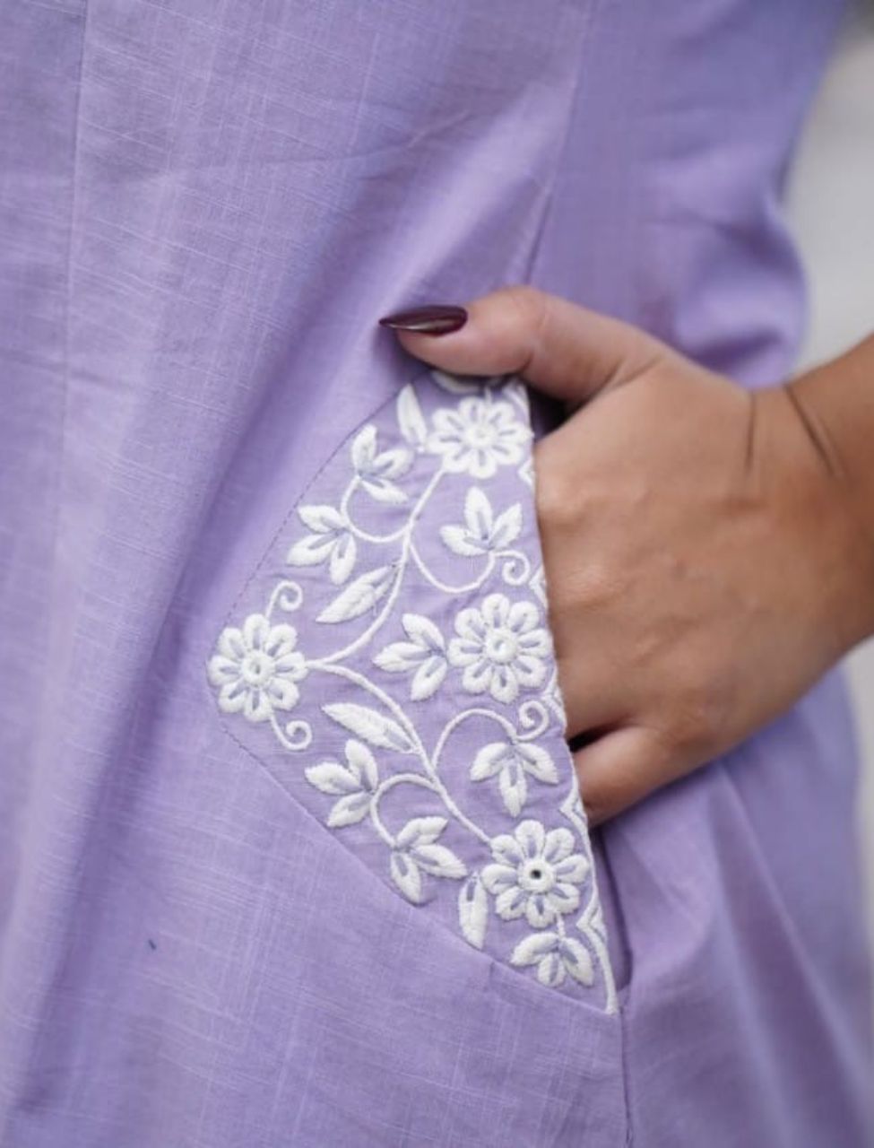 Classy Purple Embroidered Co-ord Set