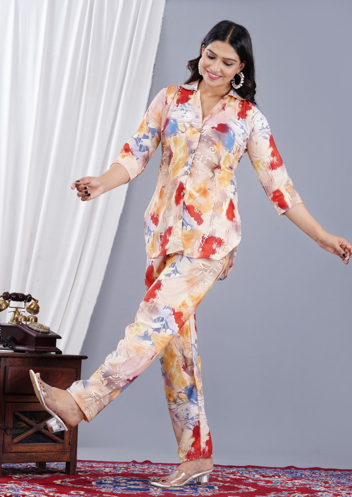 Designer Printed Muslin co-ord Set