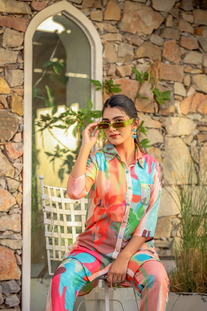 Colorful Digital Printed Co-ord Set