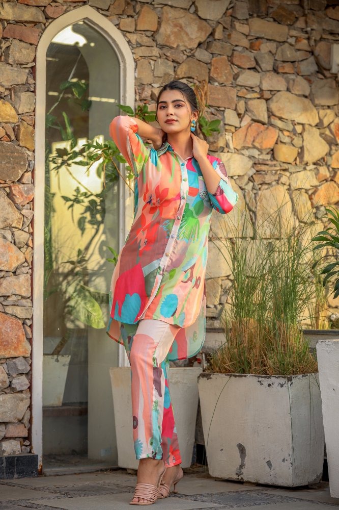 Colorful Digital Printed Co-ord Set