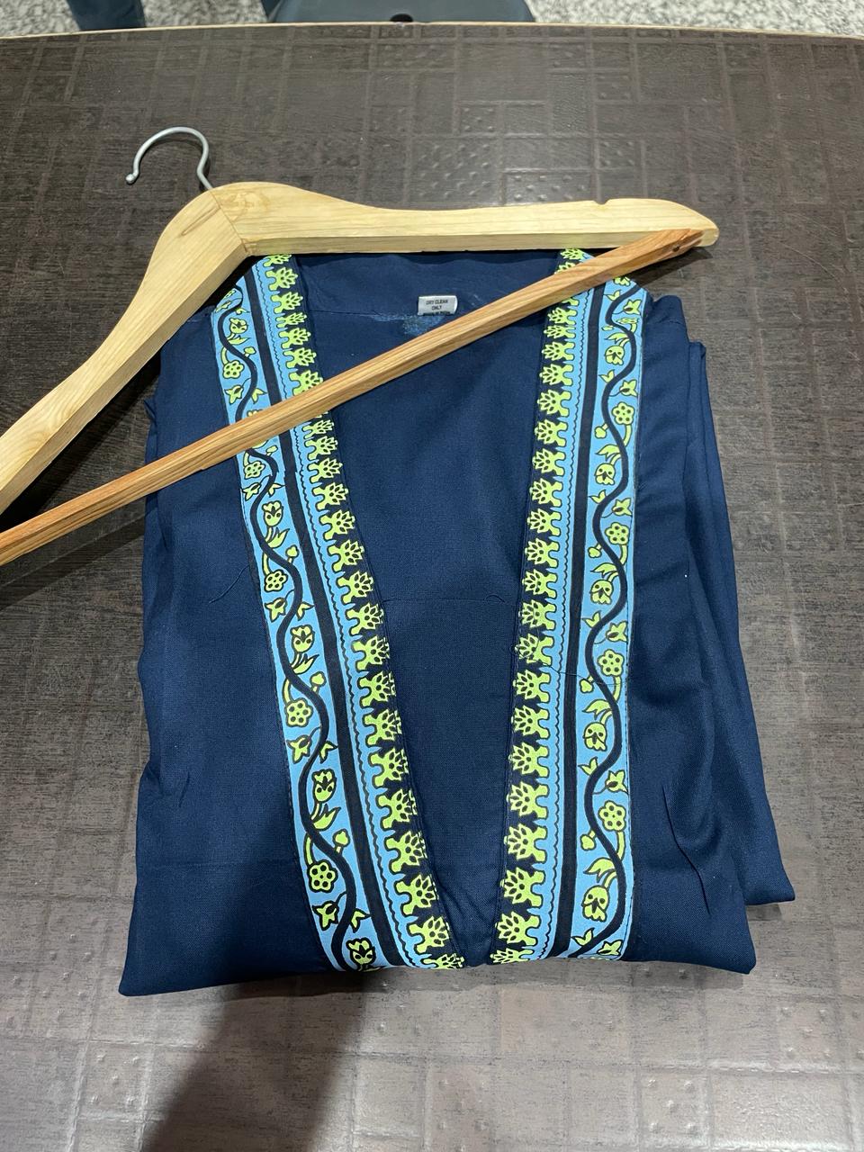 Designer Navy Blue Hand Block Co-ord Set