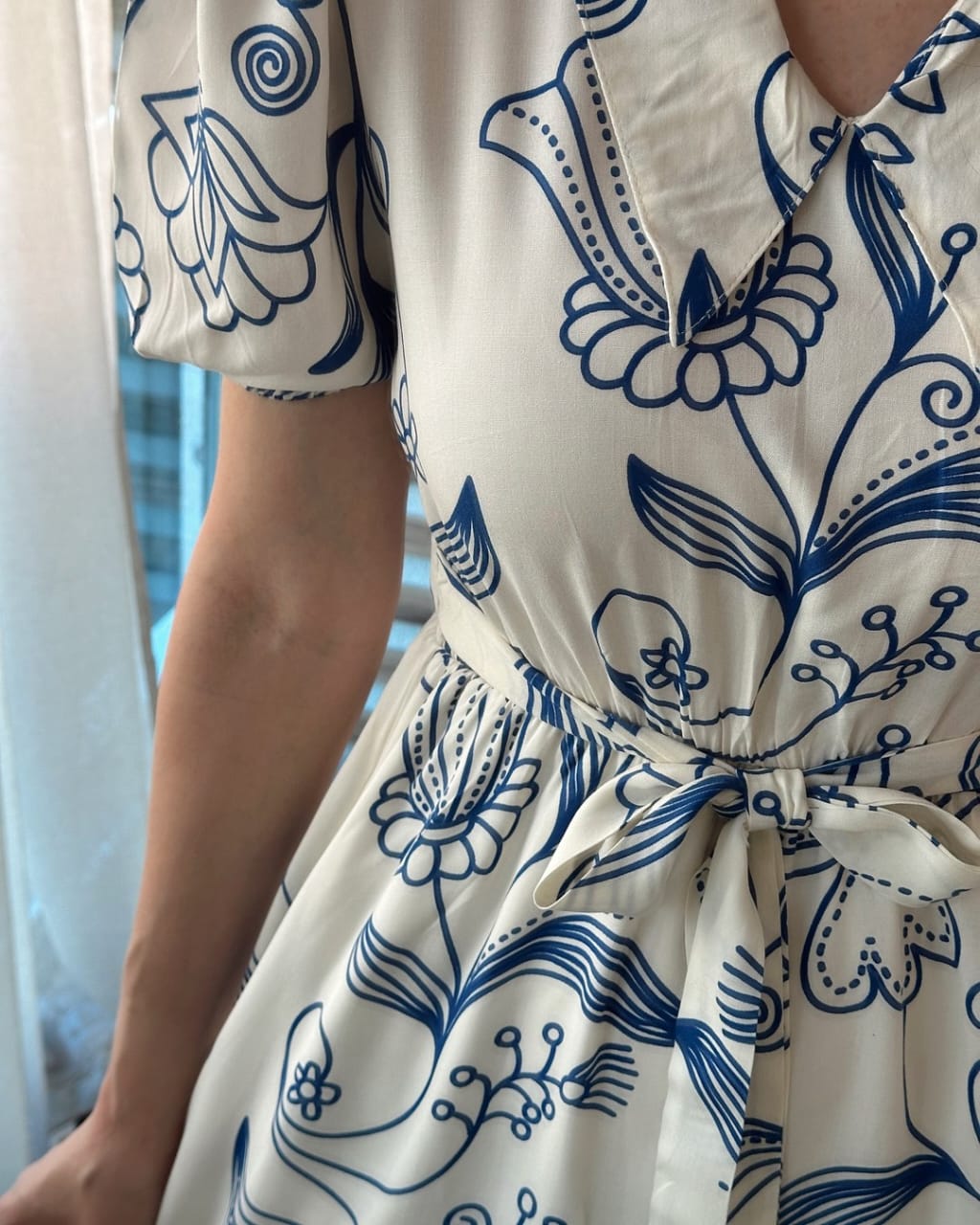 Designer Floral Printed Middi Dress