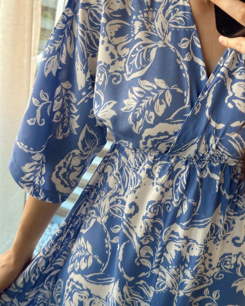 Designer Floral Printed Middi Dress