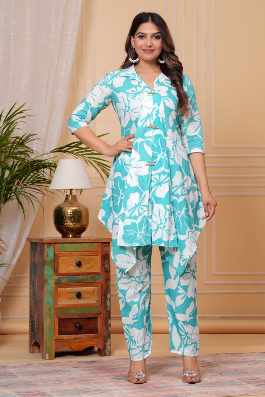 Elegant Floral Printed Co-ord Set