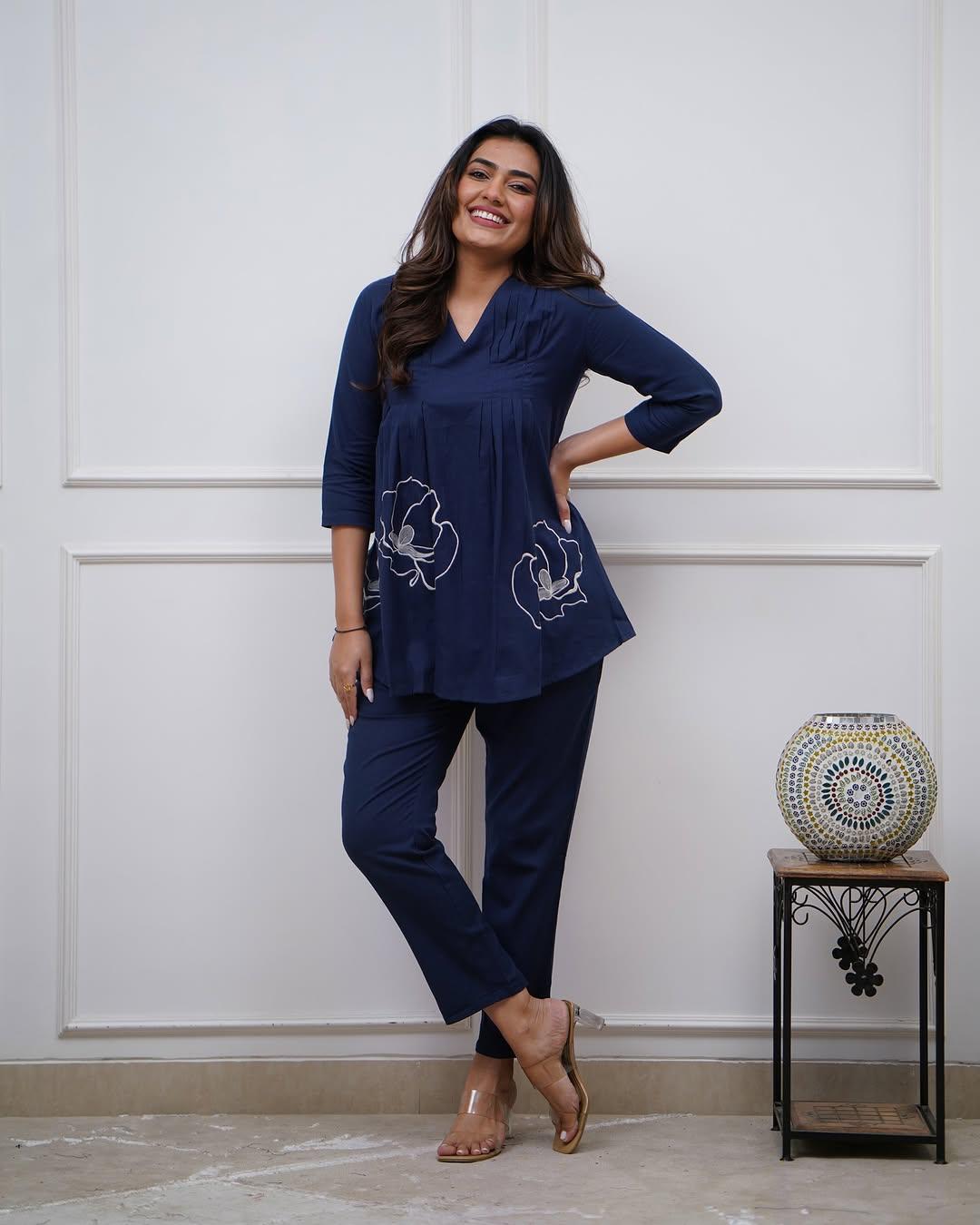 Casual Designer Embroidered Co-ord Set