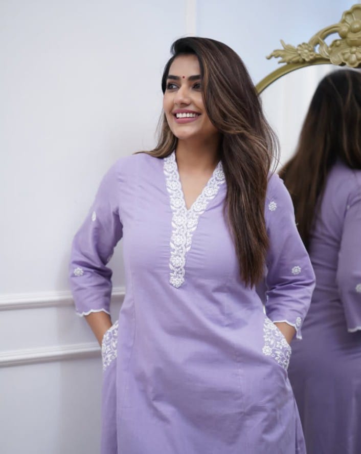 Classy Purple Embroidered Co-ord Set