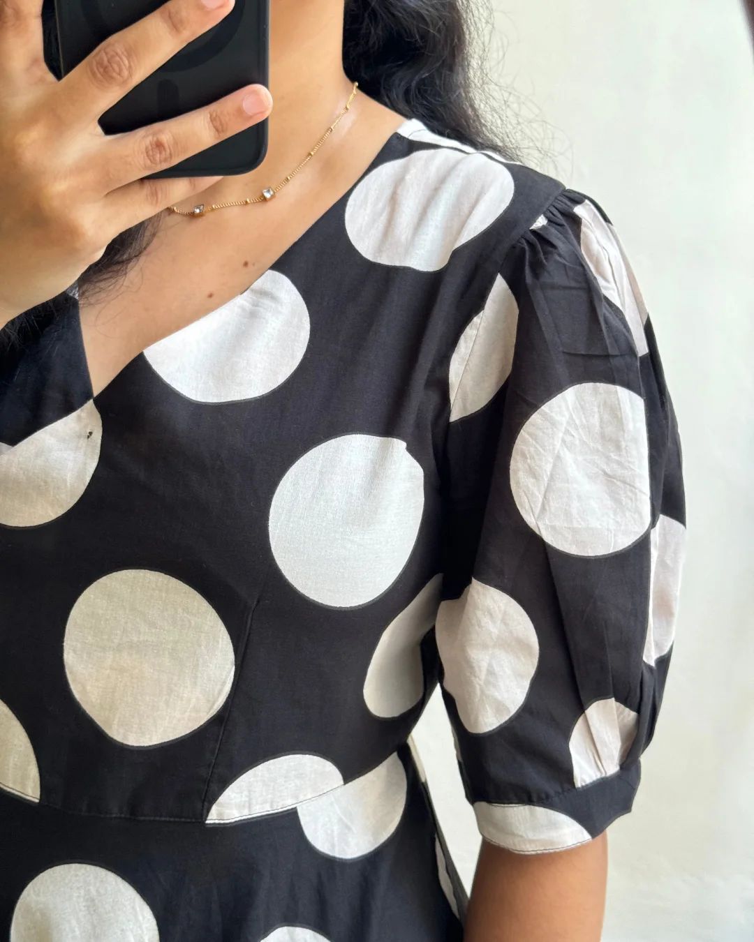 Elegant Black & White Midi Dress