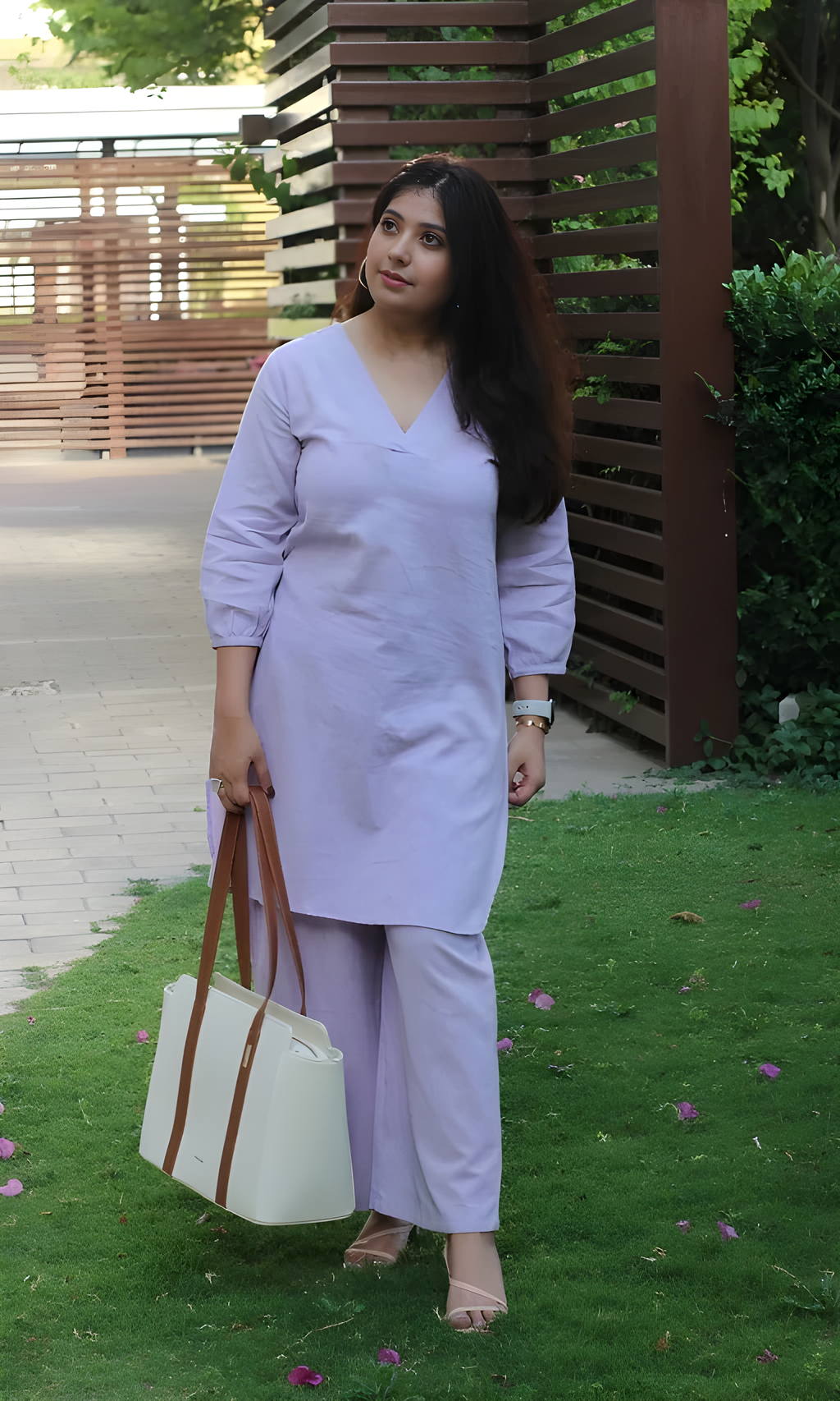 Solid Long Side Cut Co-ord Set