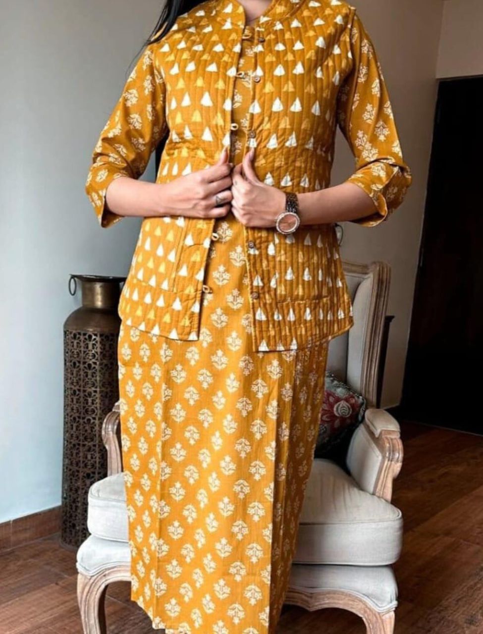 Hand Block Soft Embroidered Co-ord Set