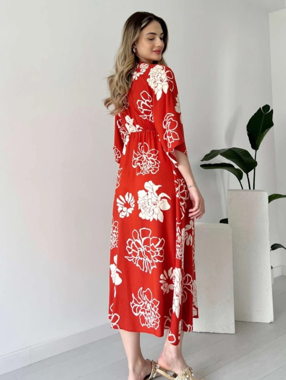 Stylish Floral Printed Midi Dress