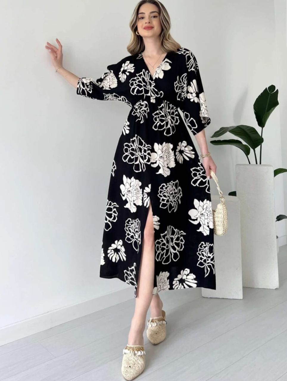 Stylish Floral Printed Midi Dress