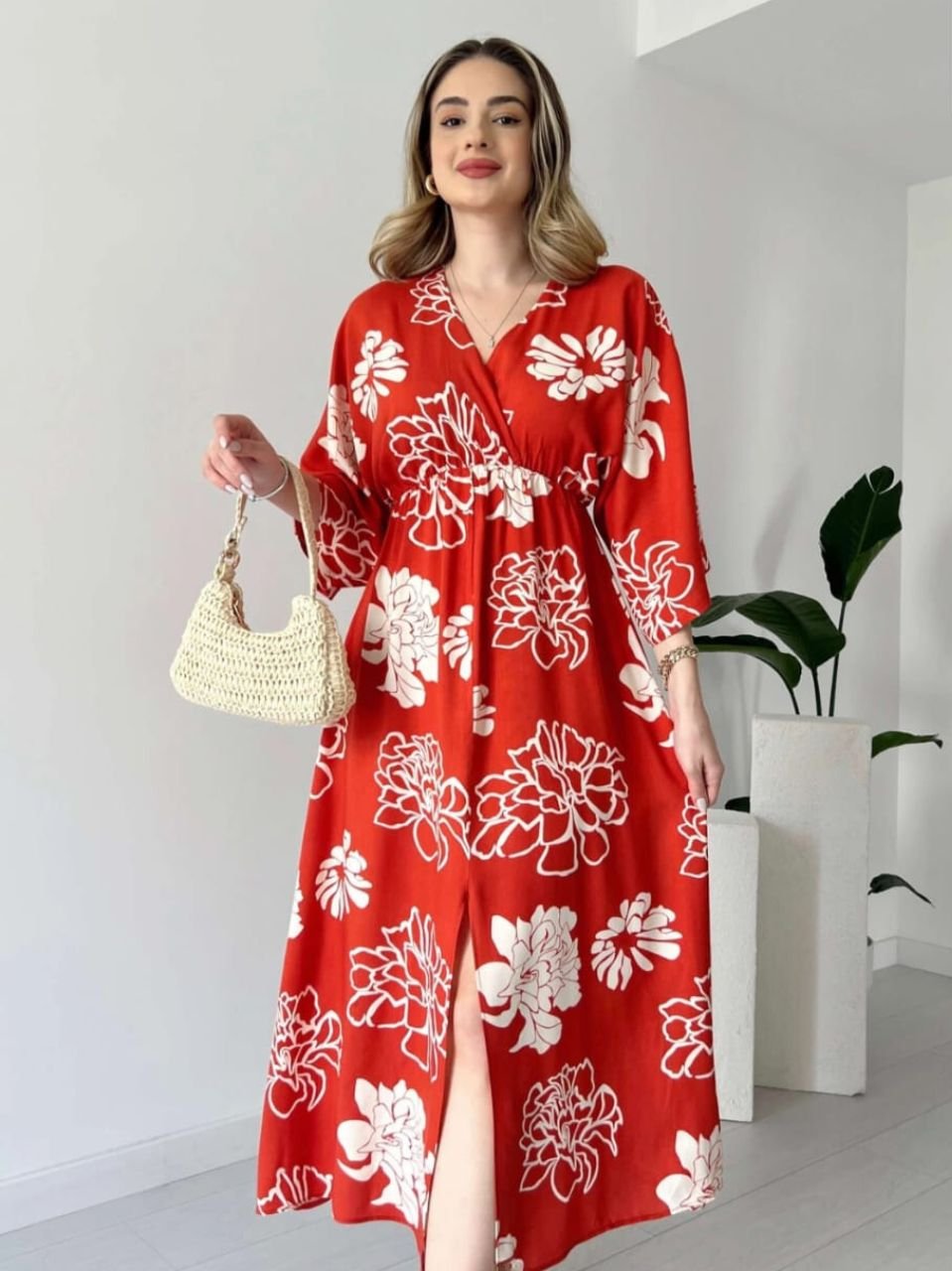 Stylish Floral Printed Midi Dress