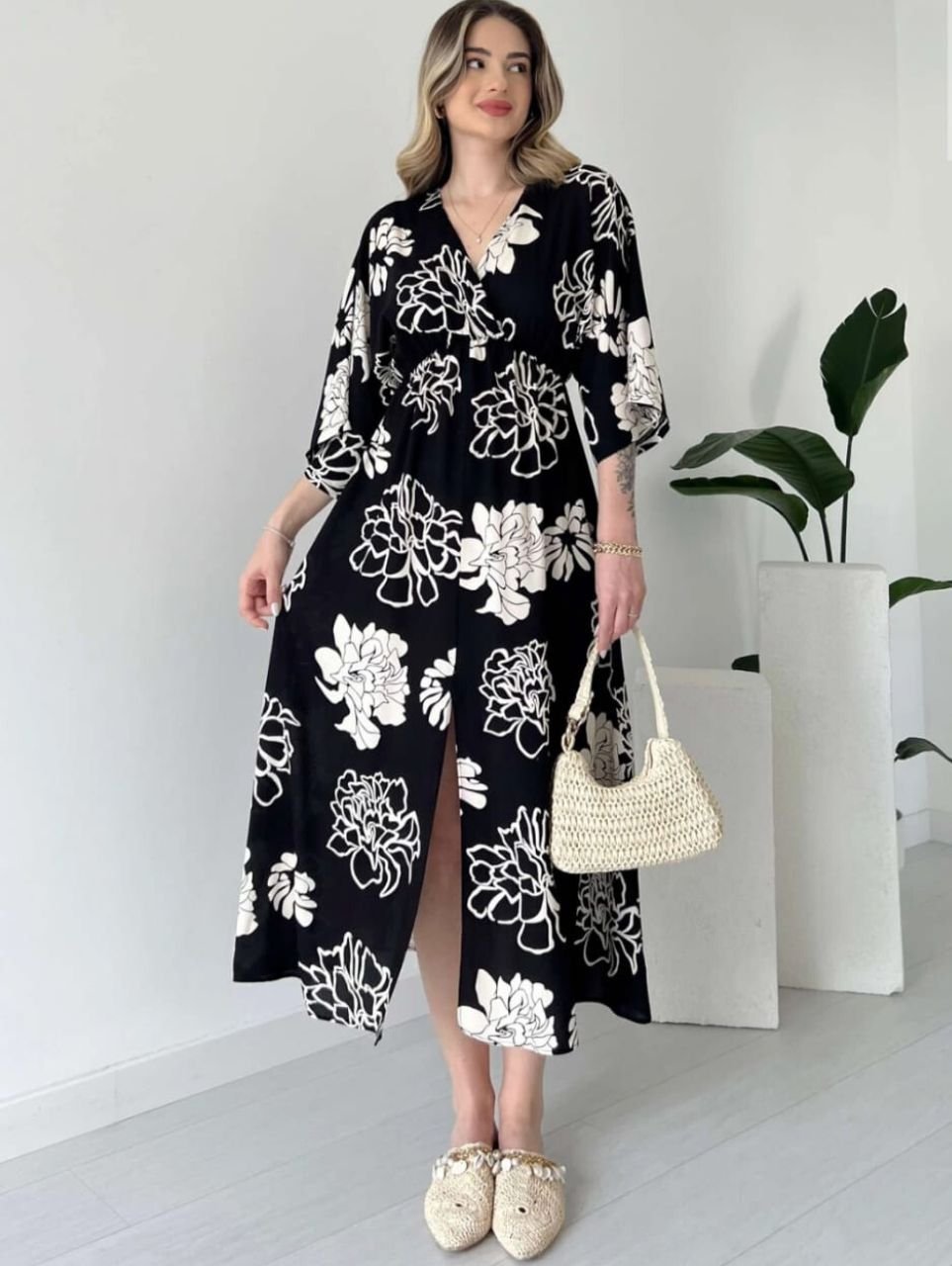 Stylish Floral Printed Midi Dress