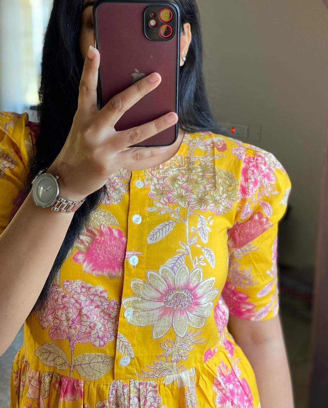 Beautiful Yellow Color Printed Midi Kurti