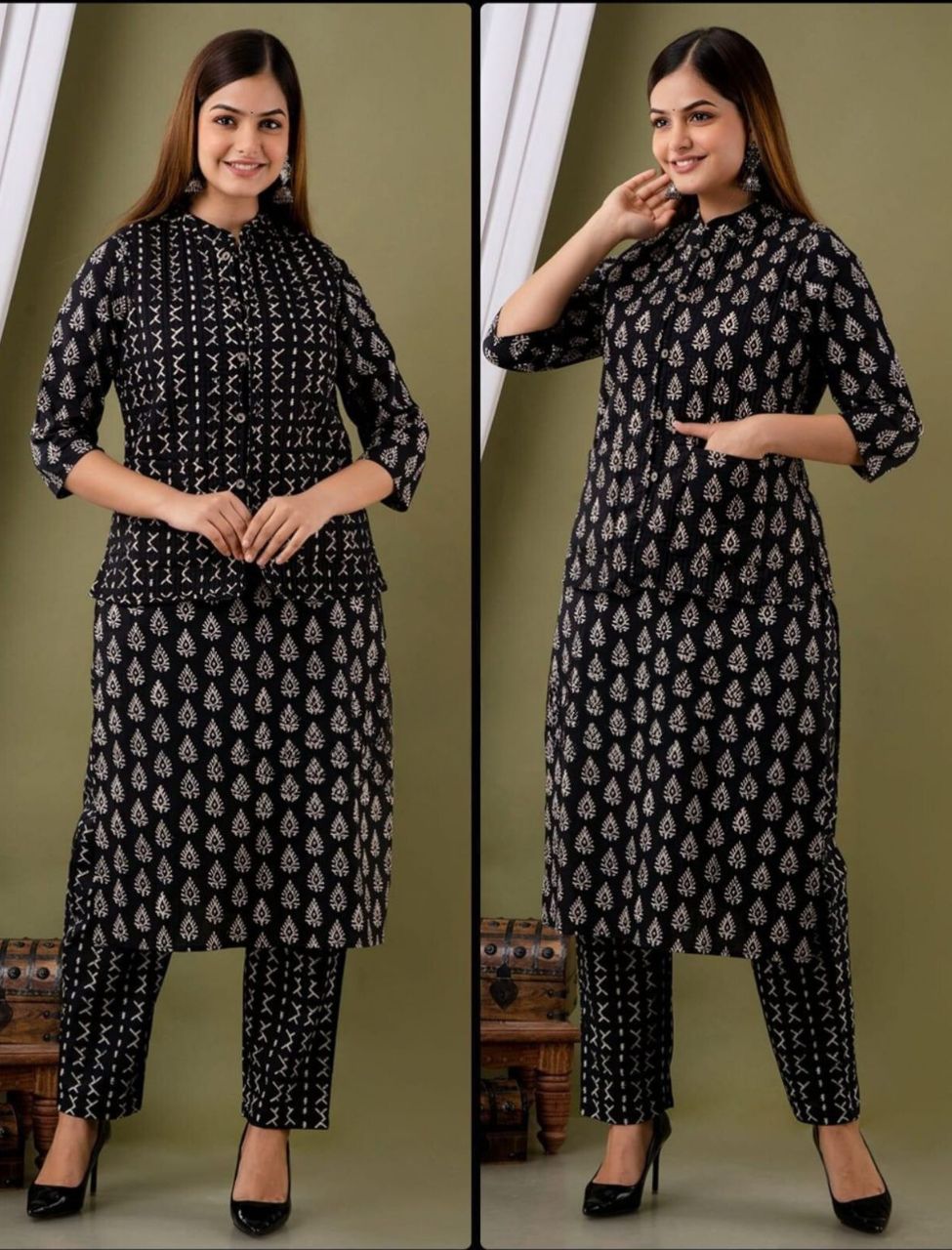 Hand Block Soft Embroidered Co-ord Set