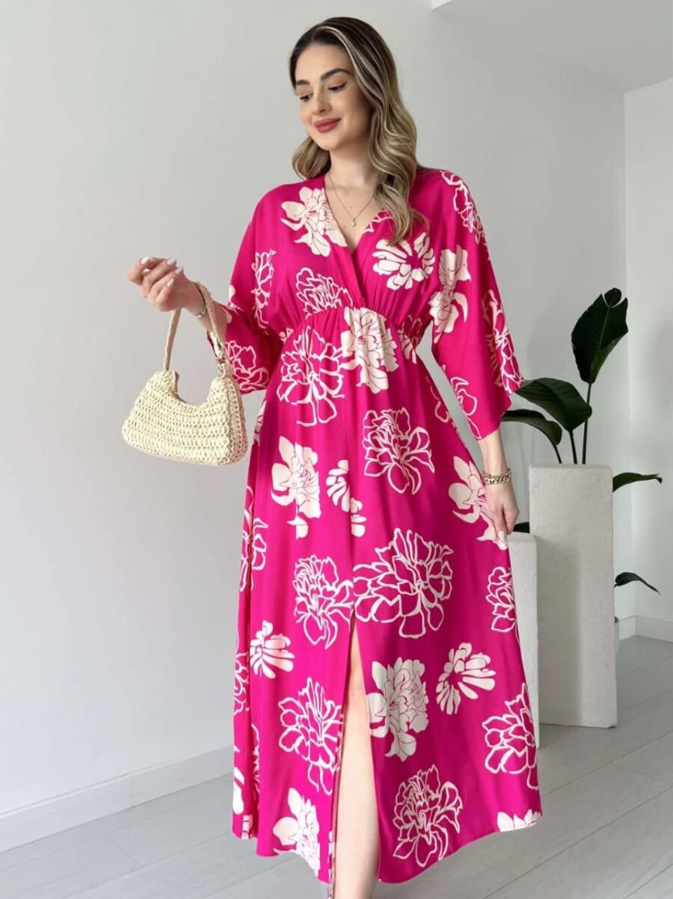 Stylish Floral Printed Midi Dress