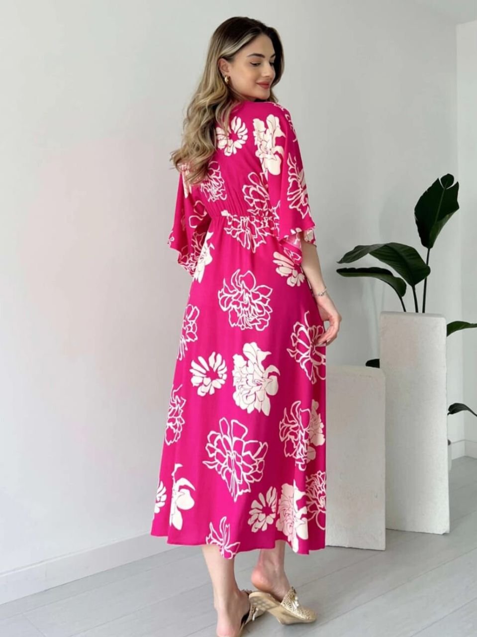 Stylish Floral Printed Midi Dress
