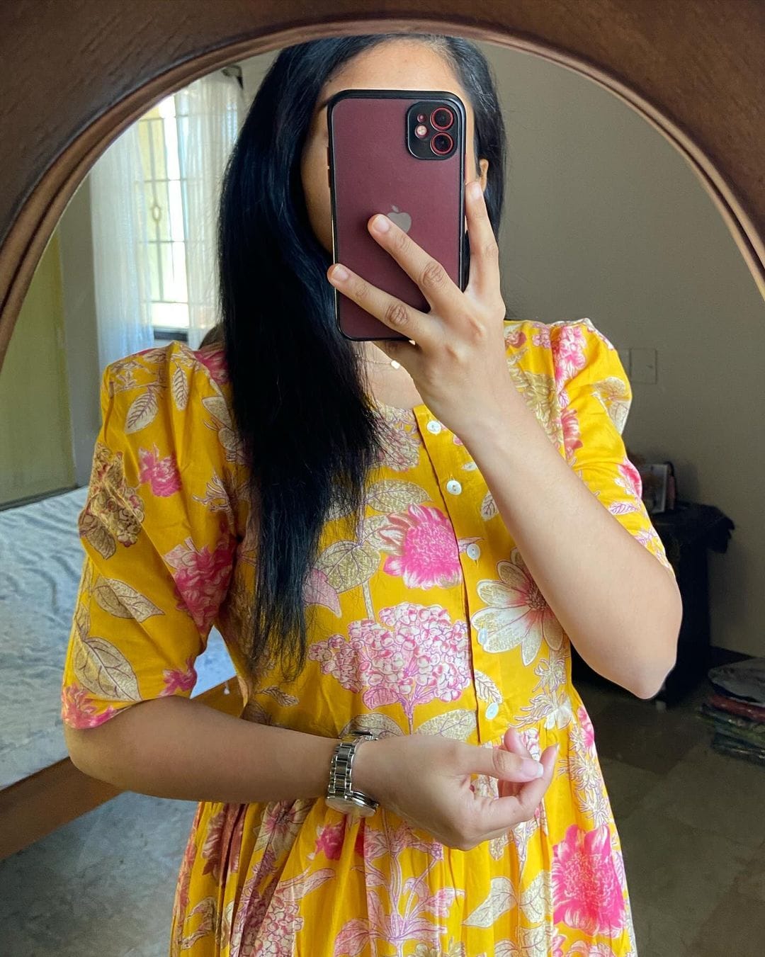 Beautiful Yellow Color Printed Midi Kurti