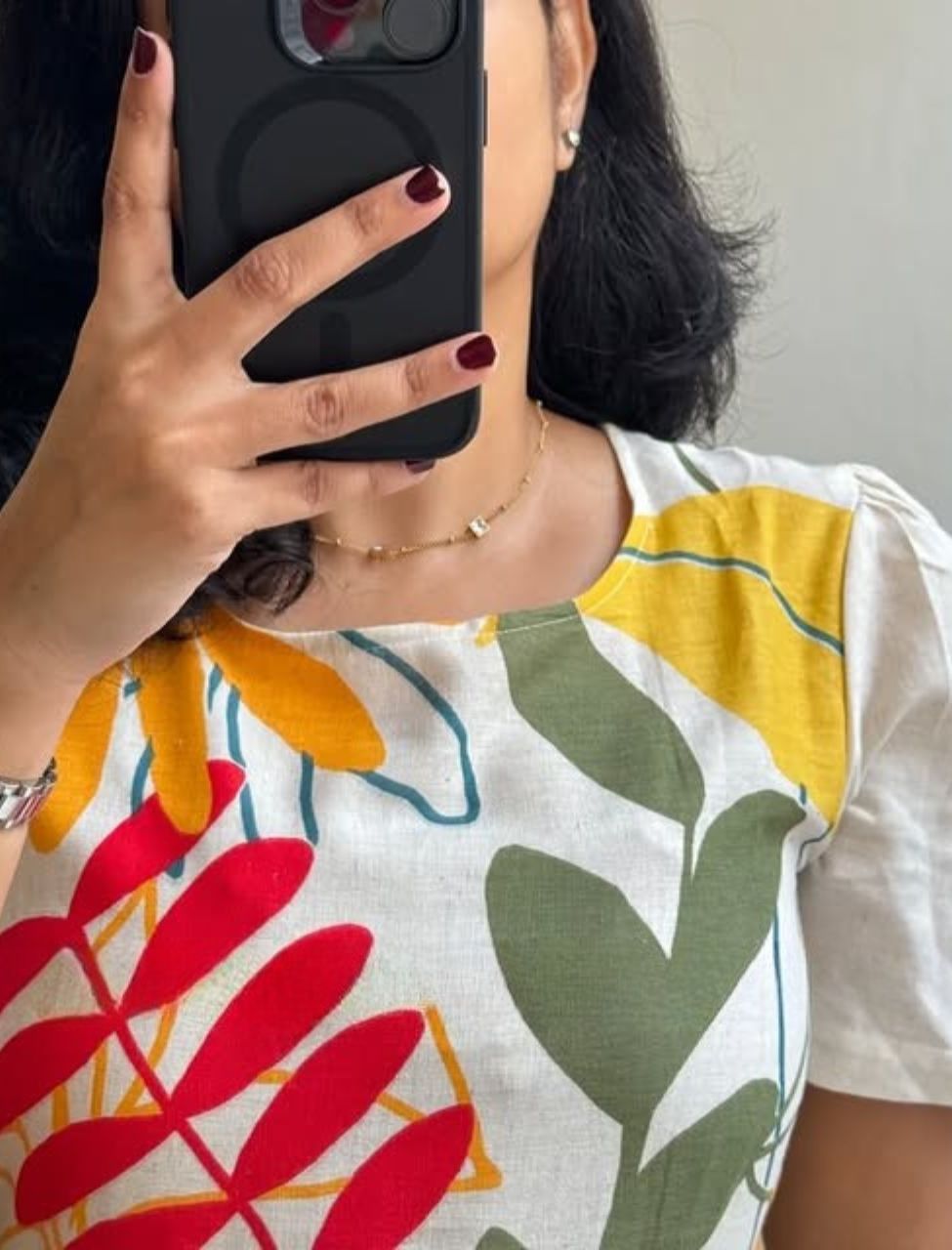 Elegant Floral Designed Midi Dress