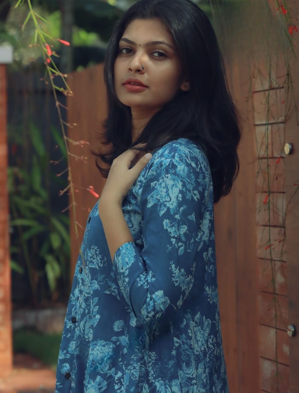 Elegant Blue Floral Printed Co-ord Set