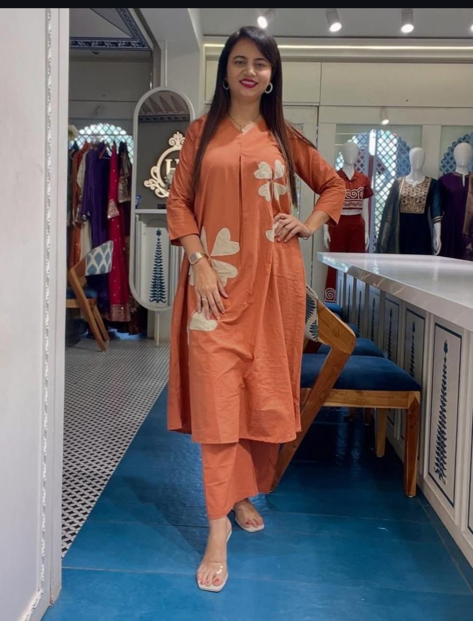 Premium Floral Embroidered Co-ord Set