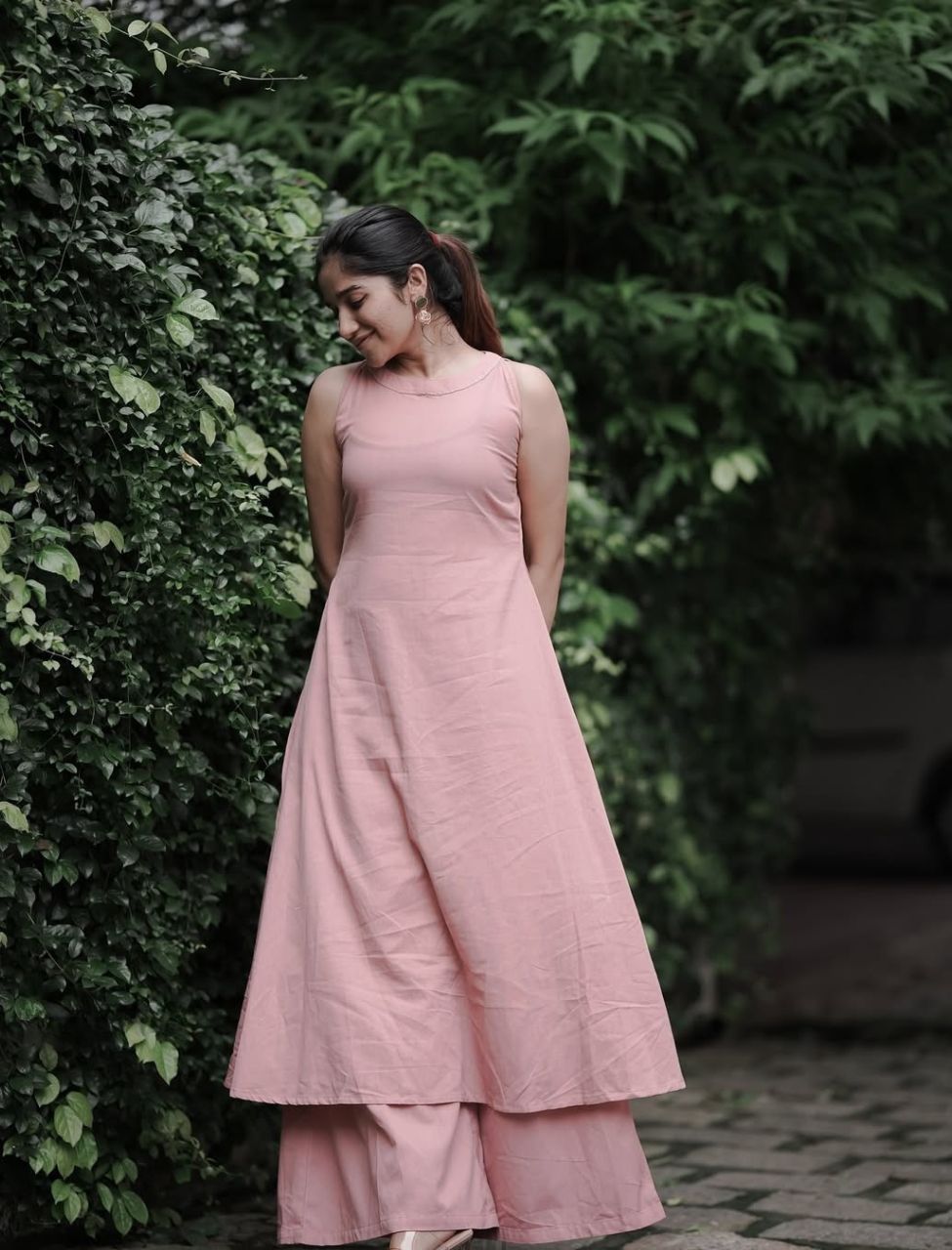 Classy Peach Embroidered Co-ord Set