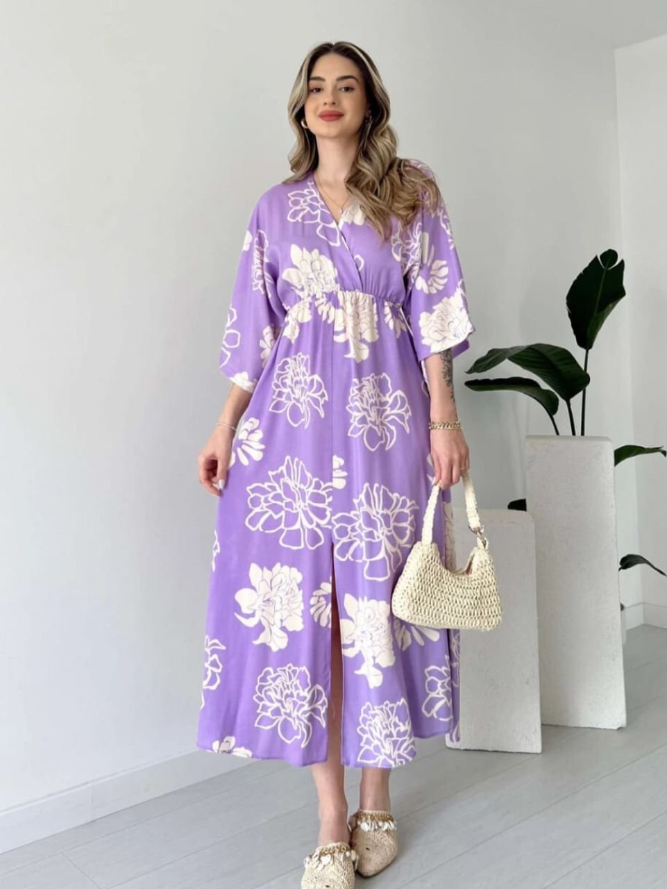 Stylish Floral Printed Midi Dress