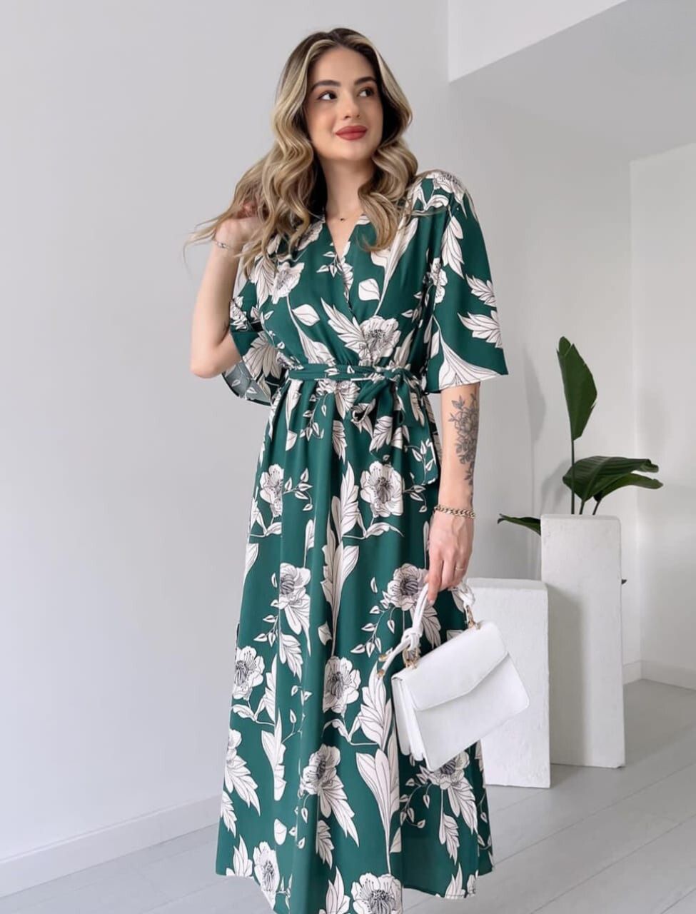 Stylish Floral Printed Midi Dress