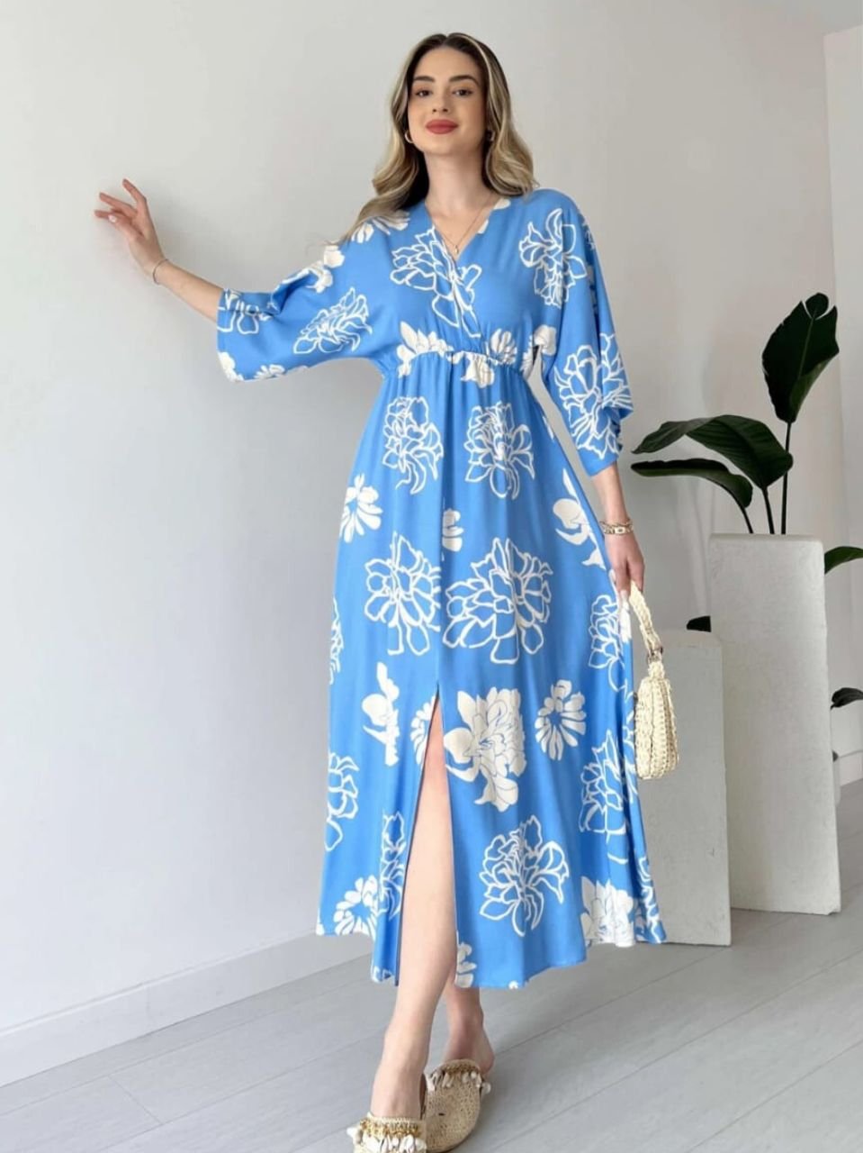Stylish Floral Printed Midi Dress