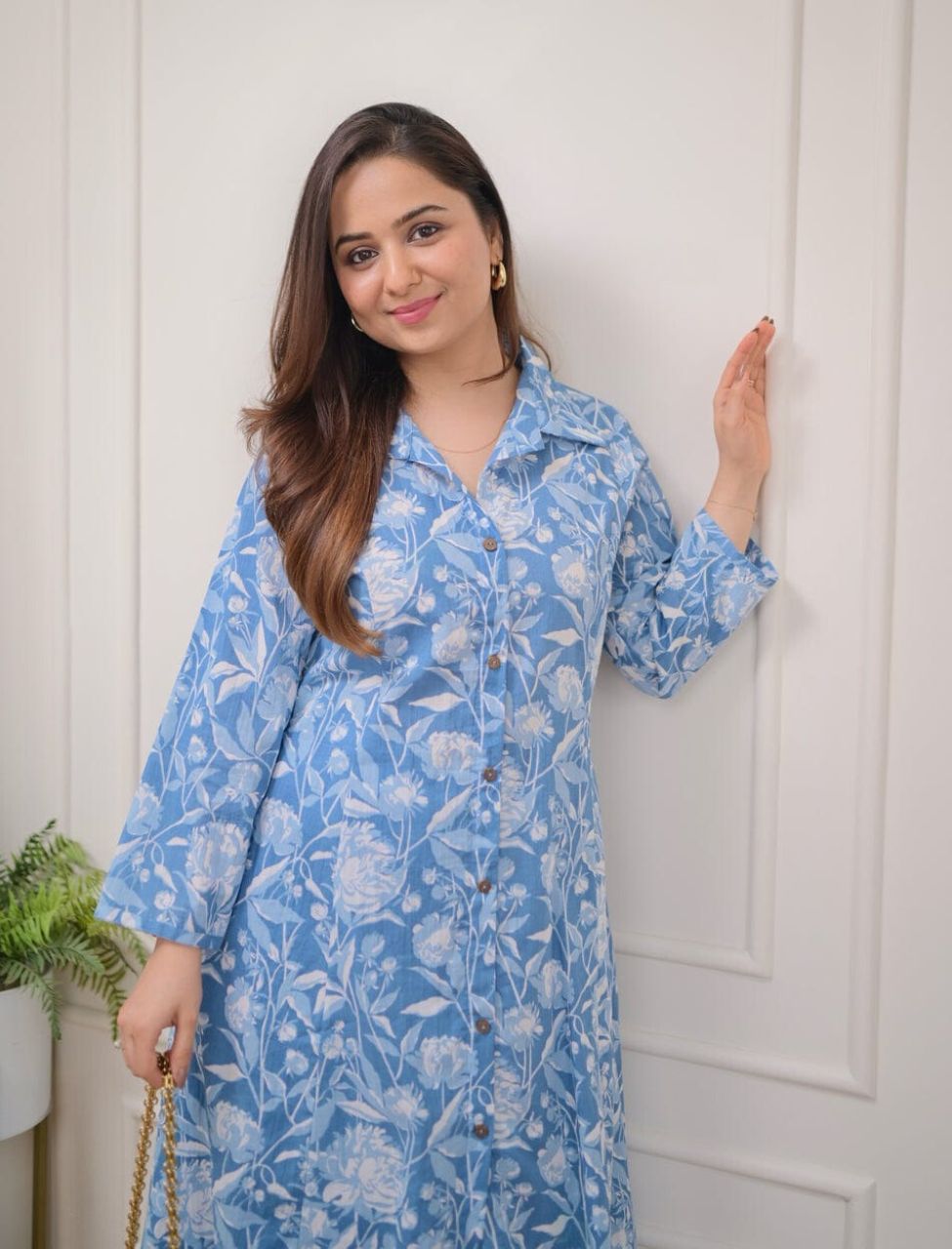 Elegant Floral Pastel Printed Co-ord Set