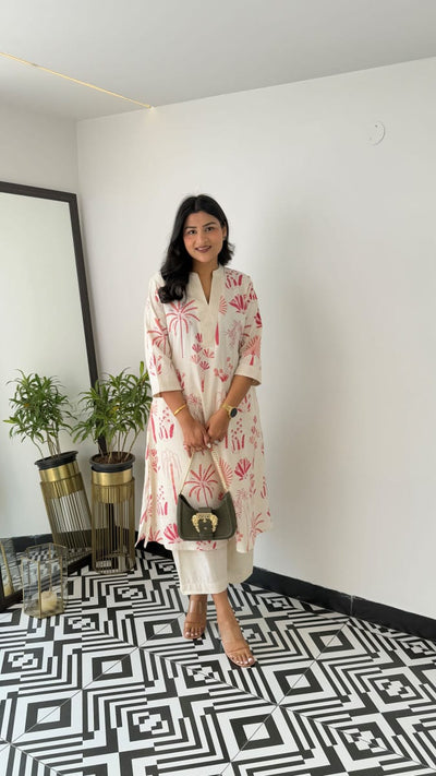 Kurta with plazo Sets-crafted from breathable flax cotton