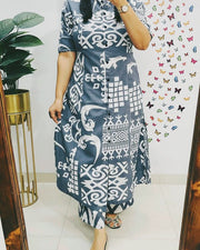 Halter neck cord set in pure cotton kurti