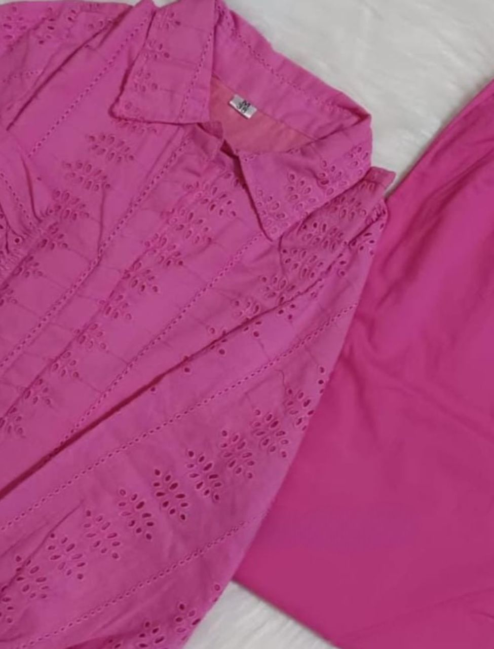 Schiffli Purple Embroidered Co-ord Set