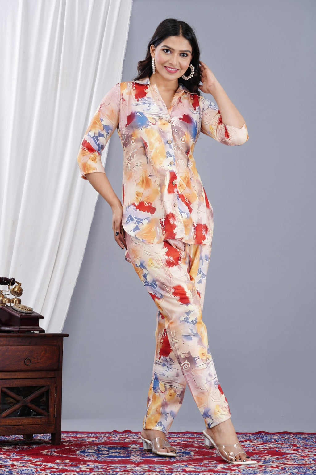 Designer Printed Muslin co-ord Set