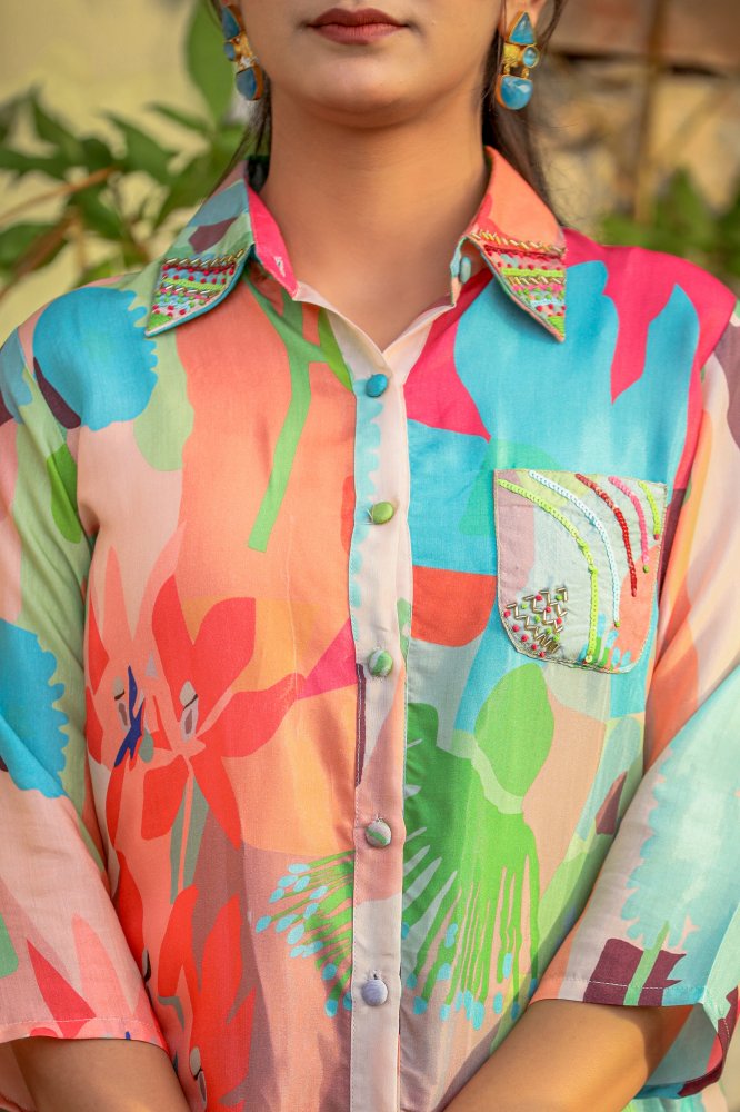 Colorful Digital Printed Co-ord Set