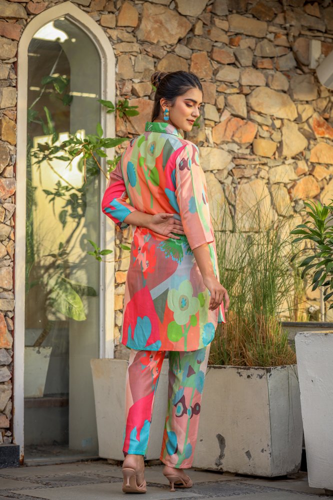 Colorful Digital Printed Co-ord Set