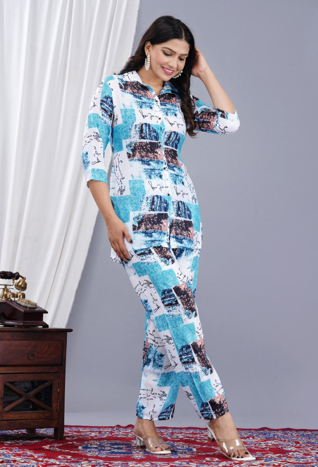 Designer Printed Muslin co-ord Set