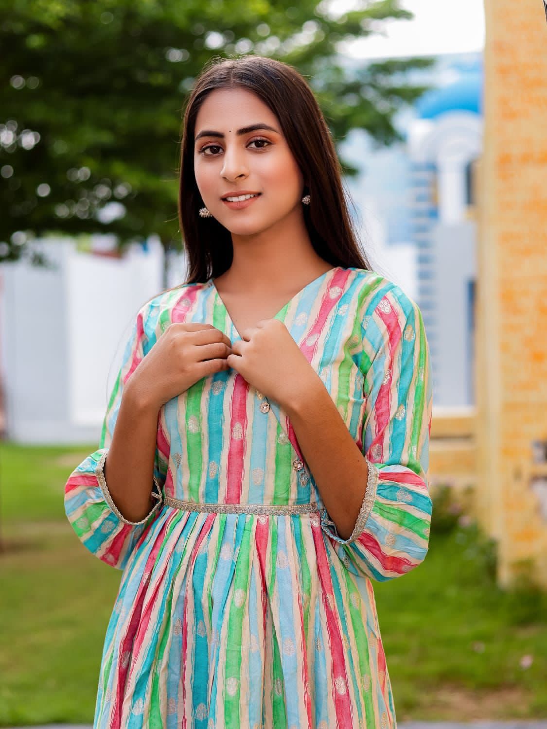 Multicolor Tunic Style Co-ord Set