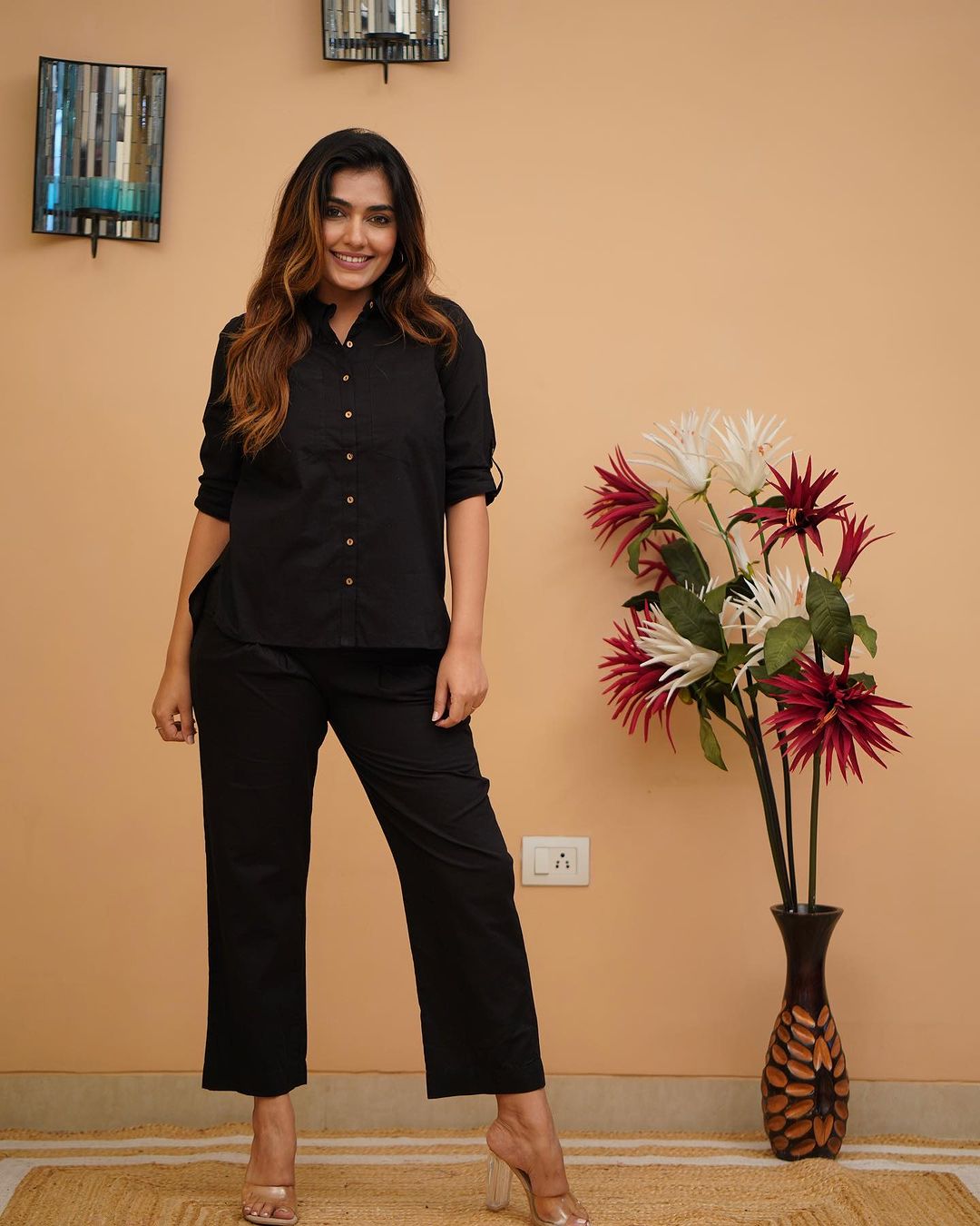 Solid Collar Cotton Co-ord Set