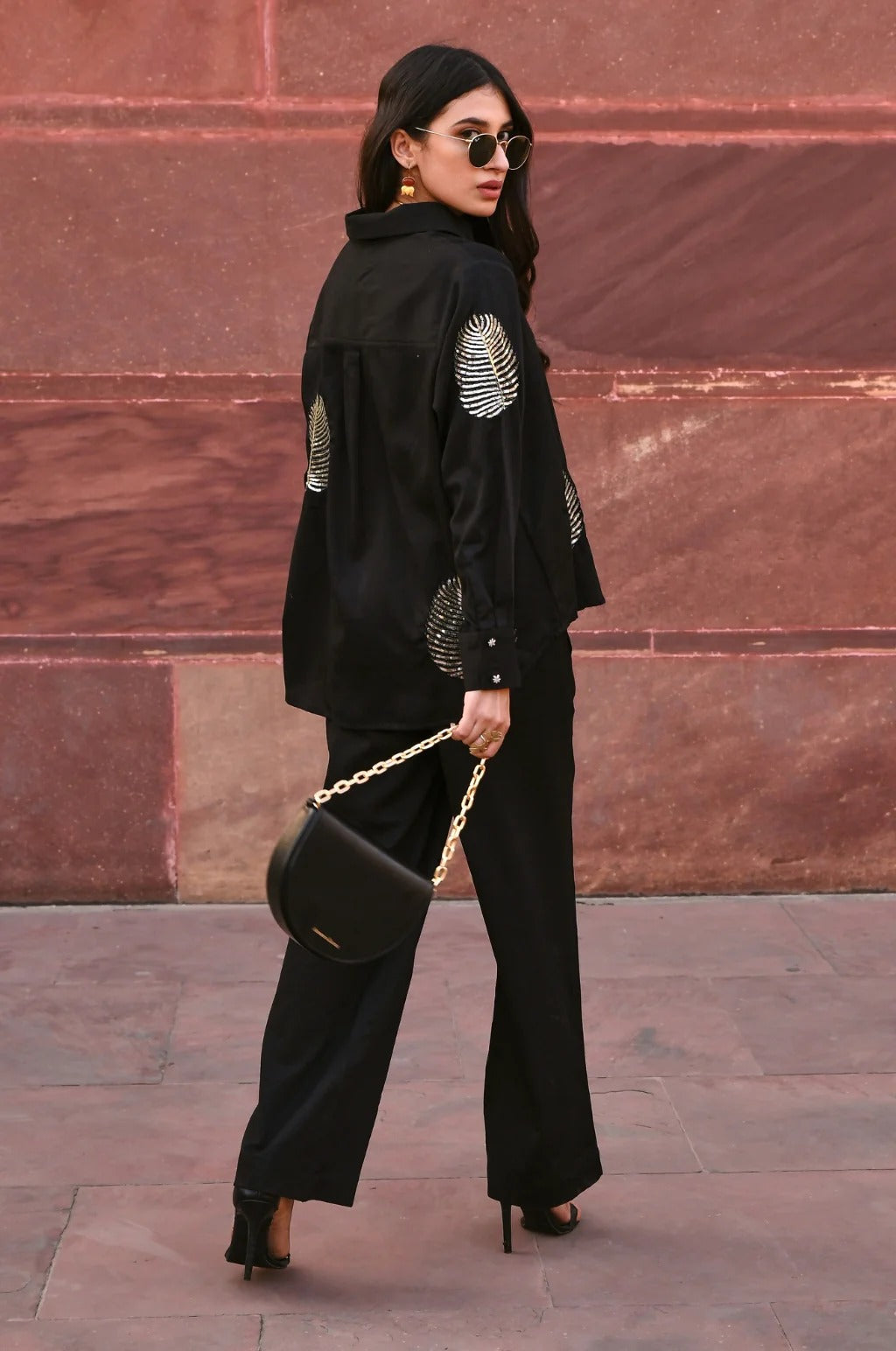 Designer Black Sequin embroidery Co-ord Set