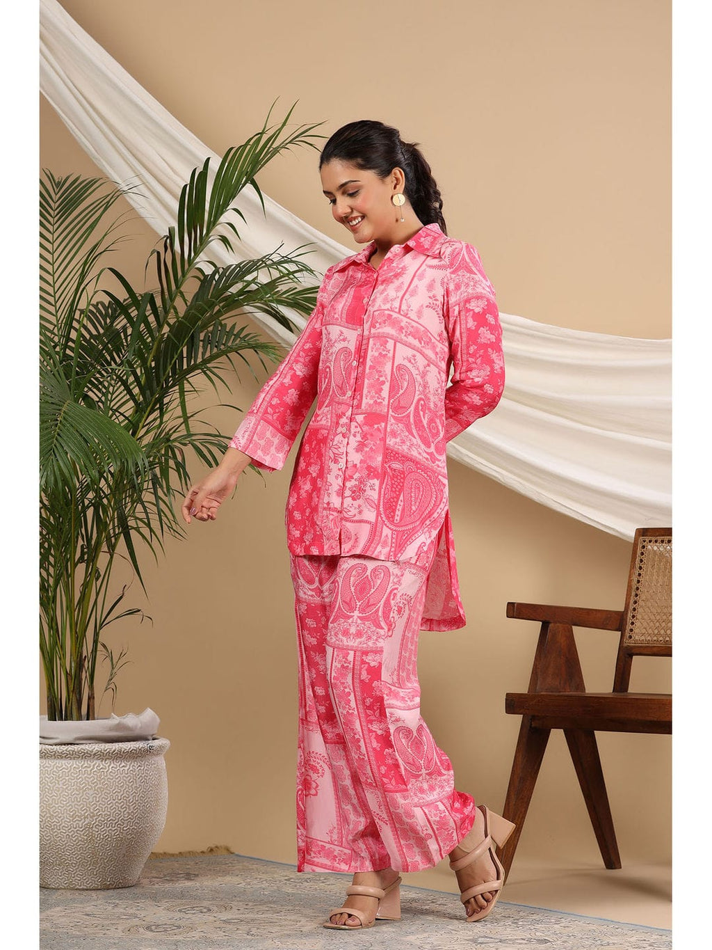 Designer Pink Maslin Co-ord Set