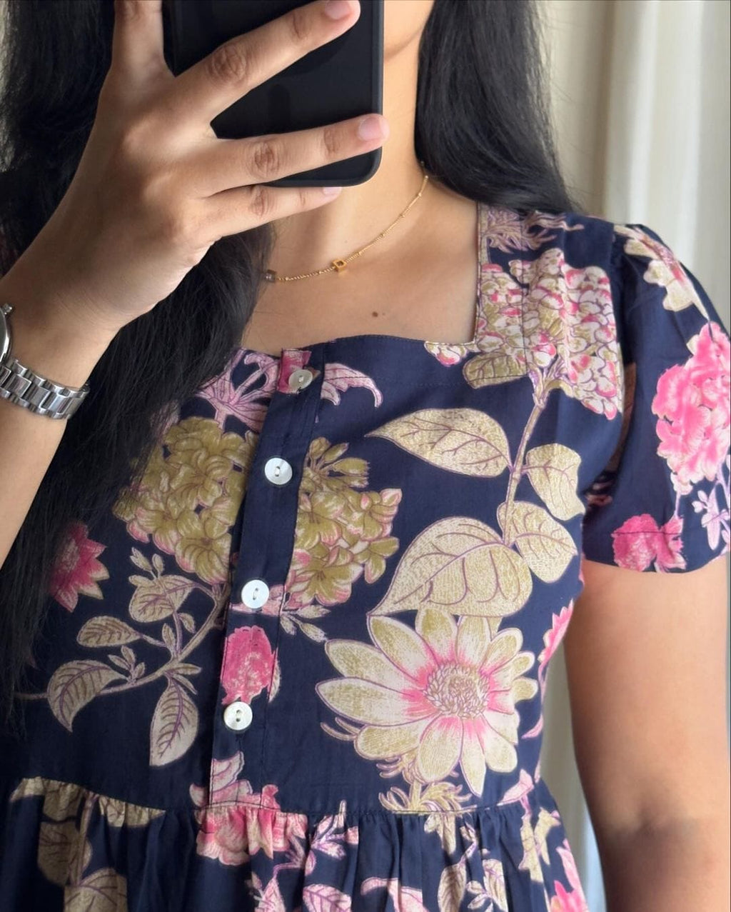 Beautiful Blue Color Printed Midi Kurti