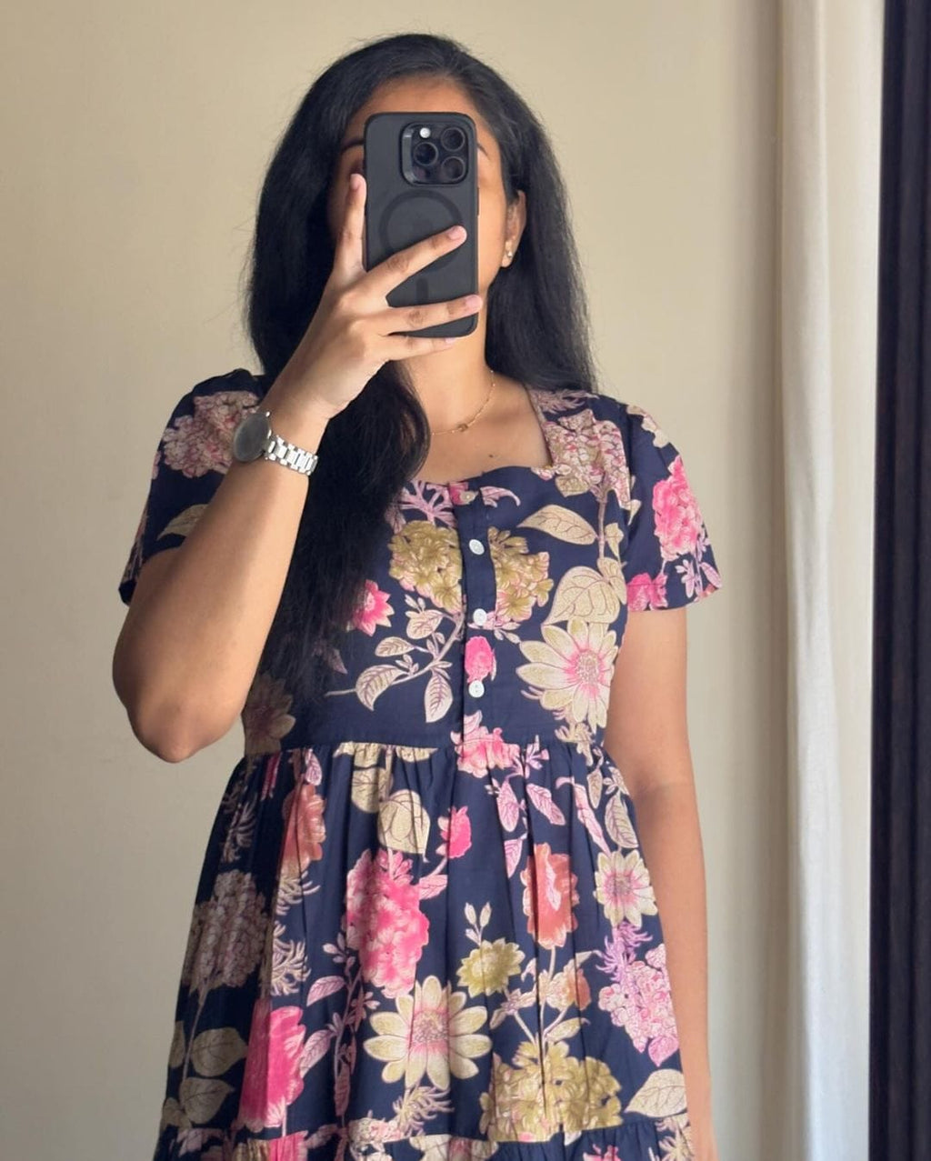 Beautiful Blue Color Printed Midi Kurti