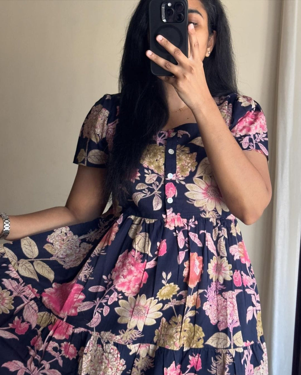 Beautiful Blue Color Printed Midi Kurti