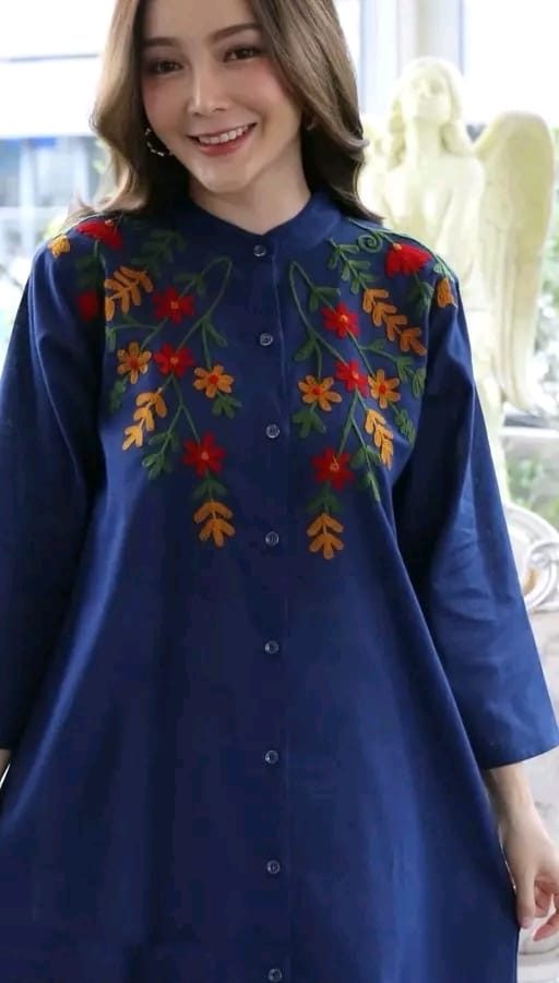 New Aline Embroidery Cotton Dress