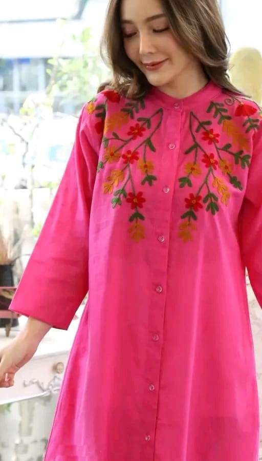 New Aline Embroidery Cotton Dress