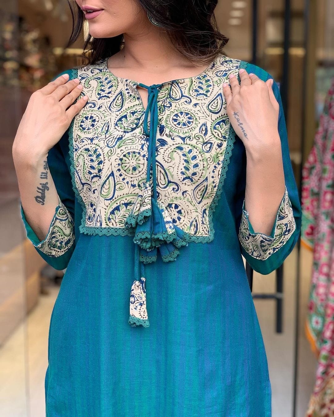 Floral Indigo Cotton Co-ord Set