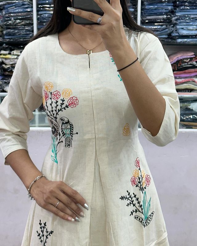 Designer Floral White Embroidered Co-ord Set